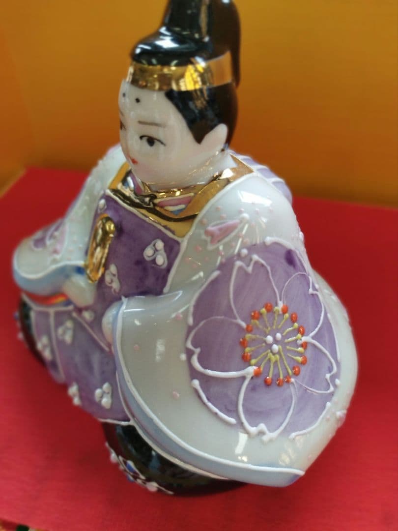 【再値下げ】新品　九谷焼　３号雛人形　花むらさき　ひな祭り