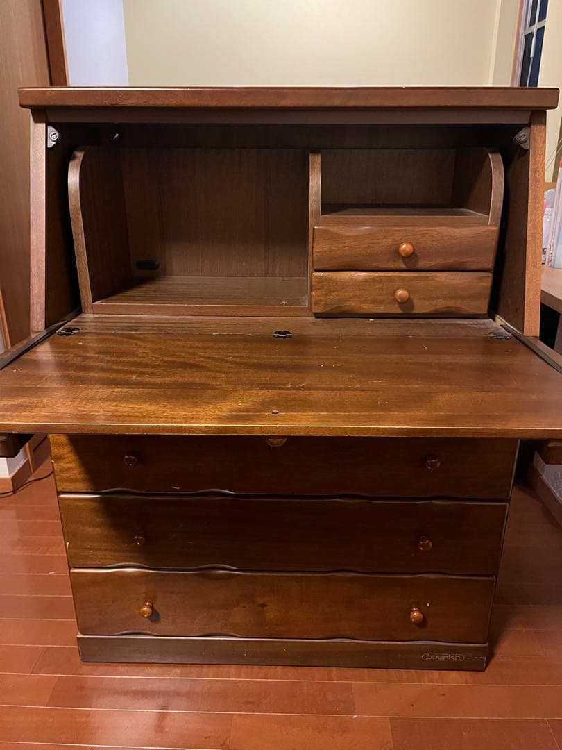 ライティングビューロー　ライティングデスク　スペイン製タイル付き　学習机