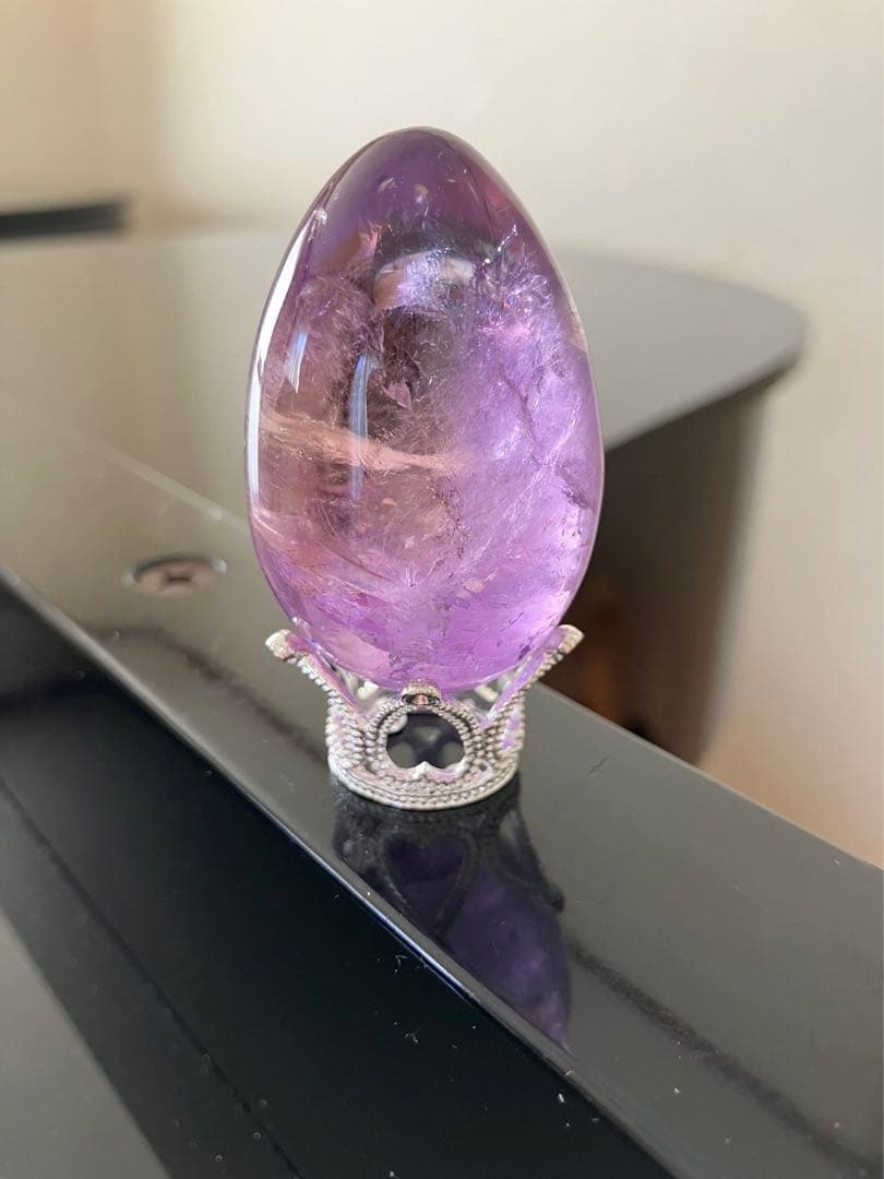 MHさま専用アメトリン　卵　たまご　タマゴ　天然石置物 台座つき！