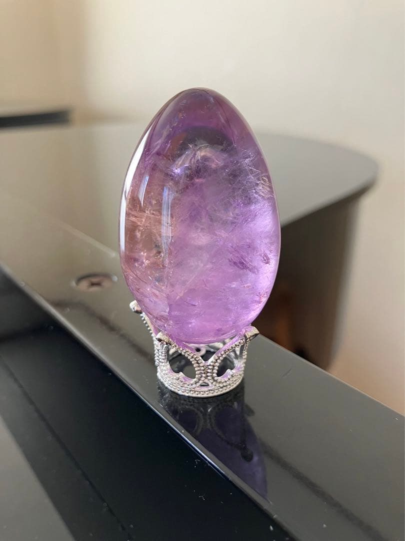 MHさま専用アメトリン　卵　たまご　タマゴ　天然石置物 台座つき！