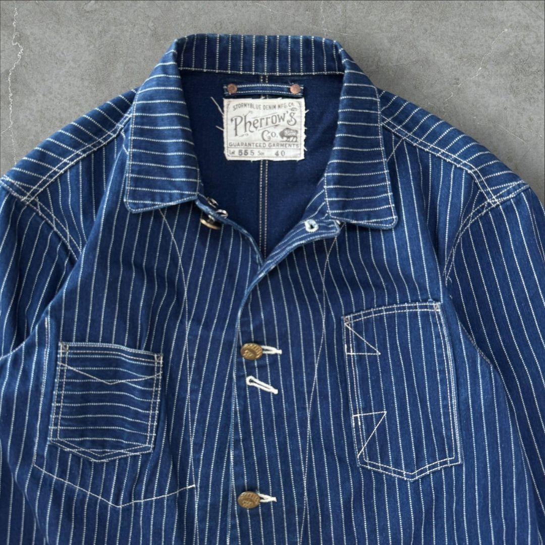 PHERROW'S ヒッコリー カバーオール ウォバッシュ フェローズ デニム