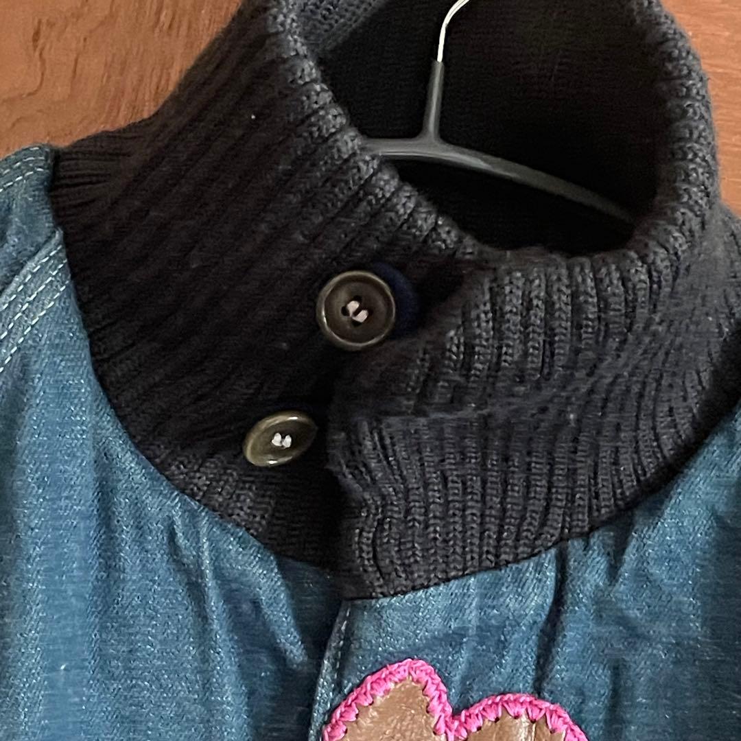 希少 BLUE BLUE レザー パッチワーク デニム ドンキーコート