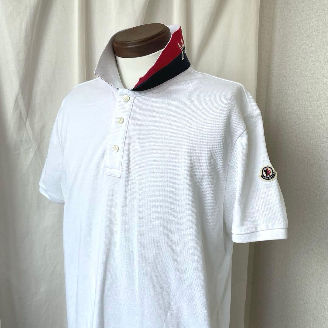 MONCLER モンクレール ポロシャツ XL ロゴ ホワイト 2022