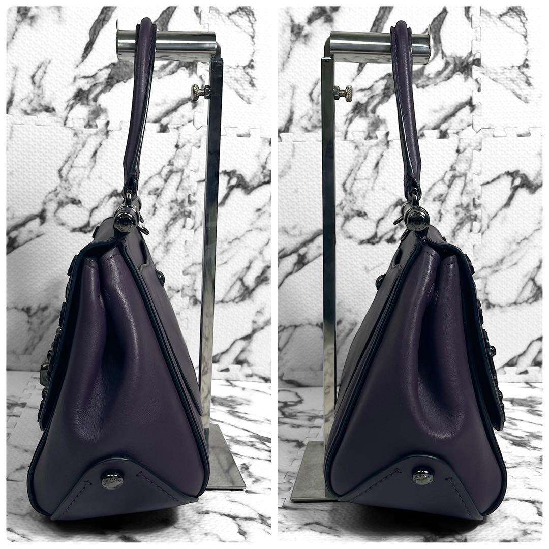 コーチ ハンドバッグ ティーローズ　ターンロック　レザー