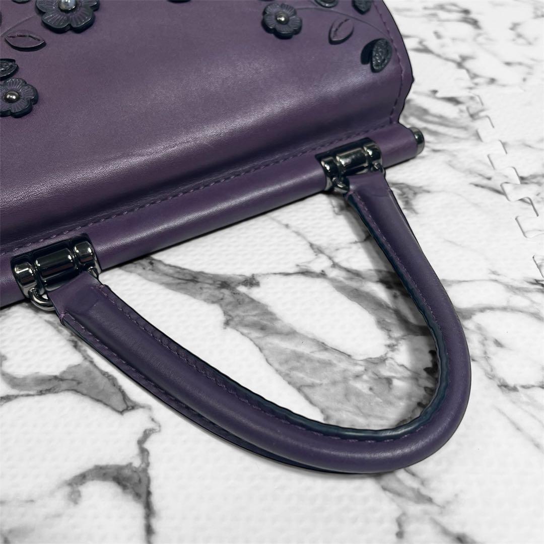 コーチ ハンドバッグ ティーローズ　ターンロック　レザー