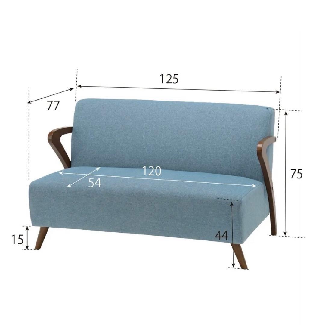 【⭕️値下げ中】NOCE(ノーチェ) コンパクトソファ 2人掛け ブルー