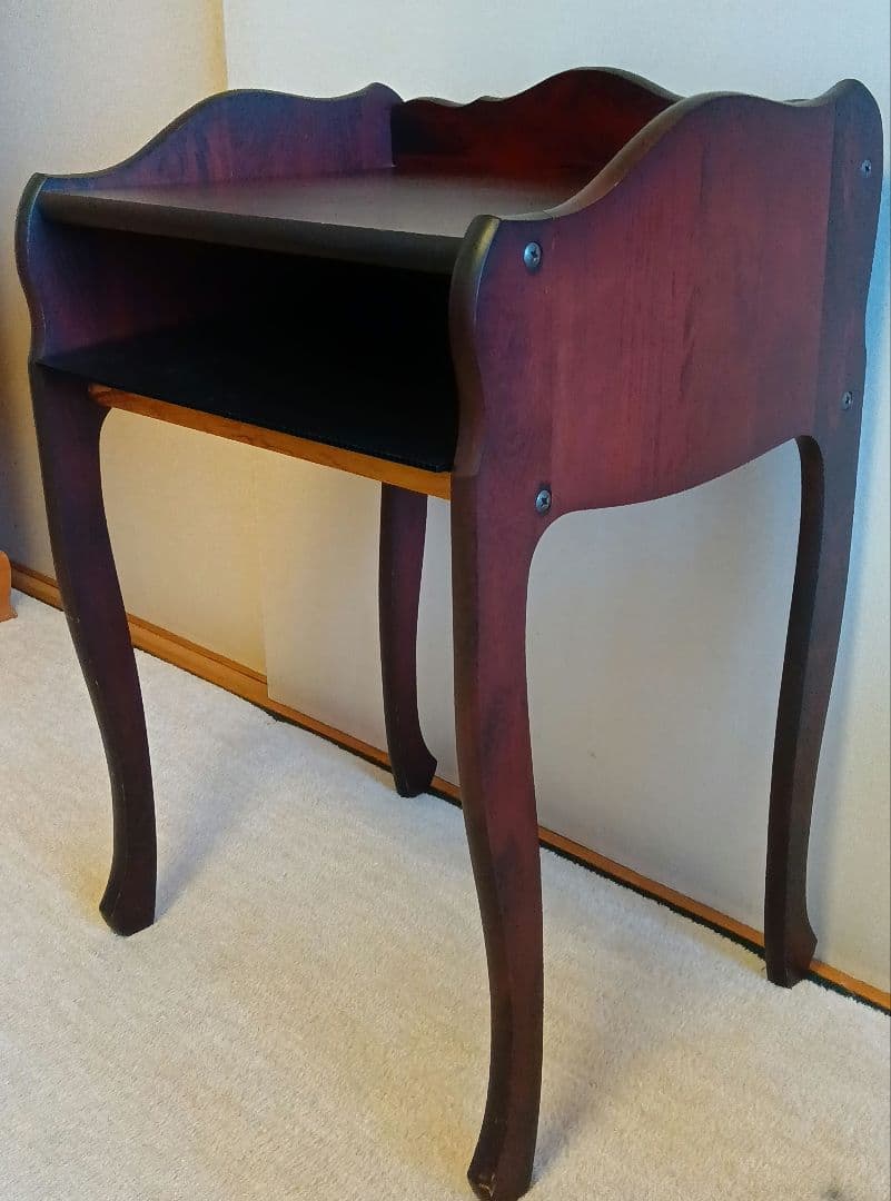 アンティーク調/猫脚　花台電話台飾り台　ブラウン　家具中古43×36×高63cm