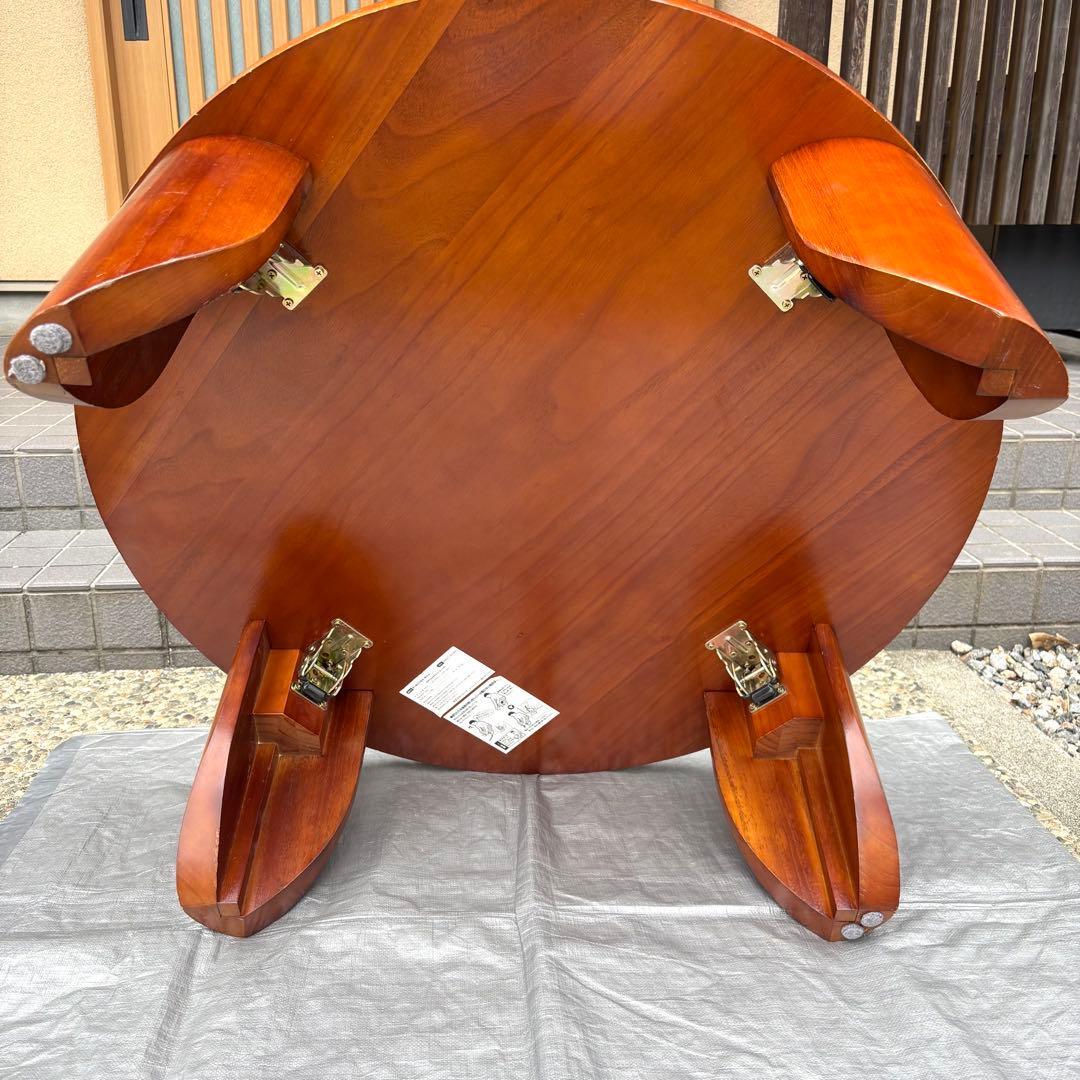 【良品】昭和レトロ 木製円卓 折りたたみテーブル ちゃぶ台 ラウンドテーブル