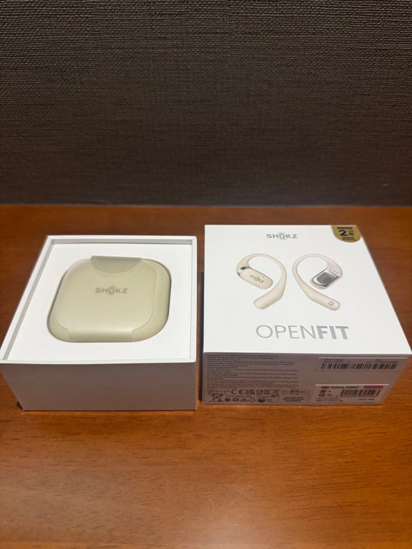 Shokz OpenFit ワイヤレスイヤホン ベージュ+保護ケース