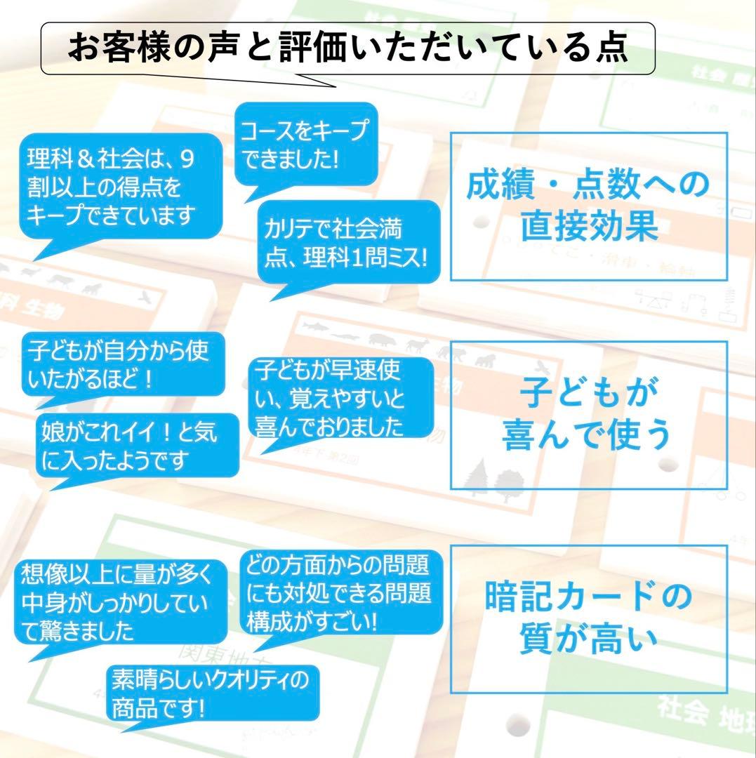 中学受験 暗記カード【5年下 社会・理科11-18回】 予習シリーズ 組分け