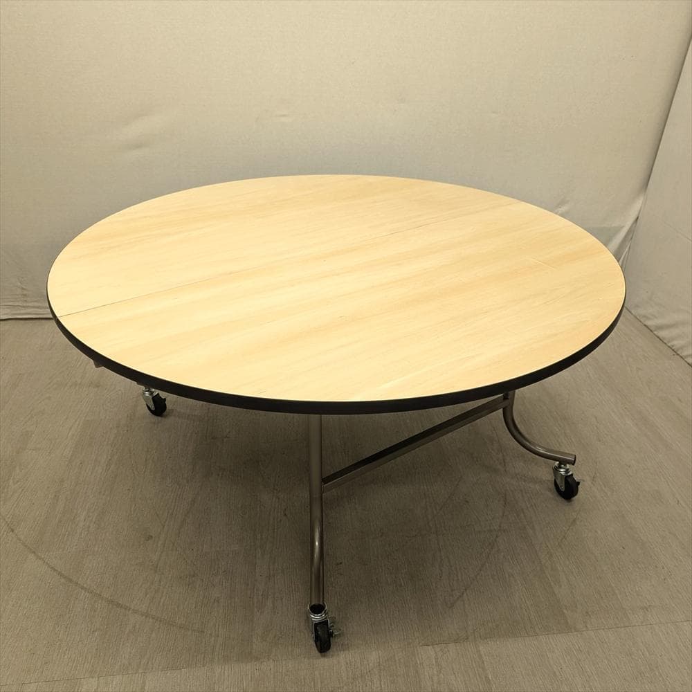 美品　直径150　フライトテーブル　折り畳み　円テーブル　会議　レセプション　A
