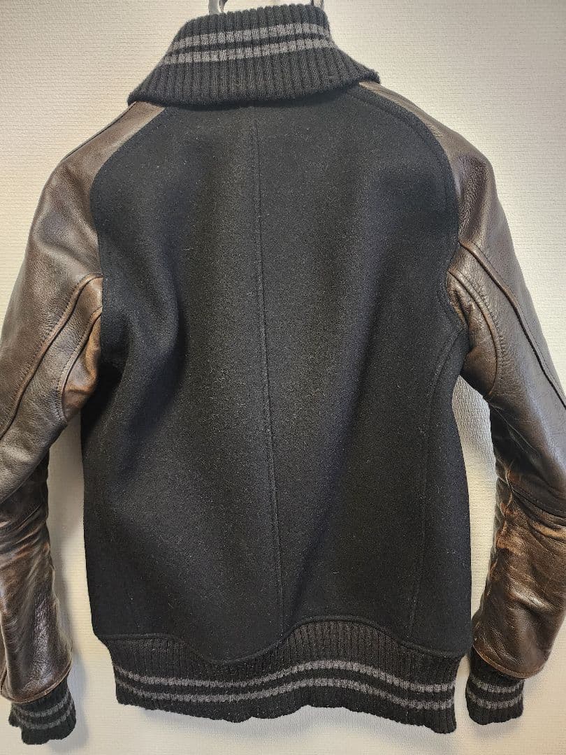 アカンサスACANTHUS スタジャン袖レザー牛革Mスタジアムジャンパー