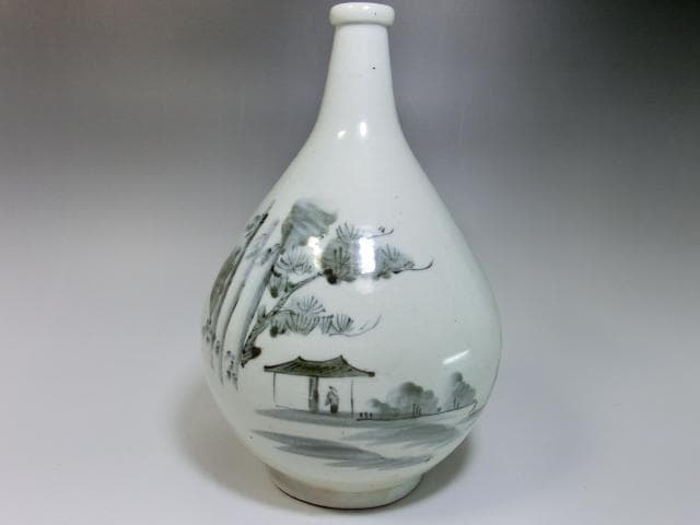 徳利●古伊万里 染付とっくり 酒器 花瓶 時代物 江戸期 骨董品■