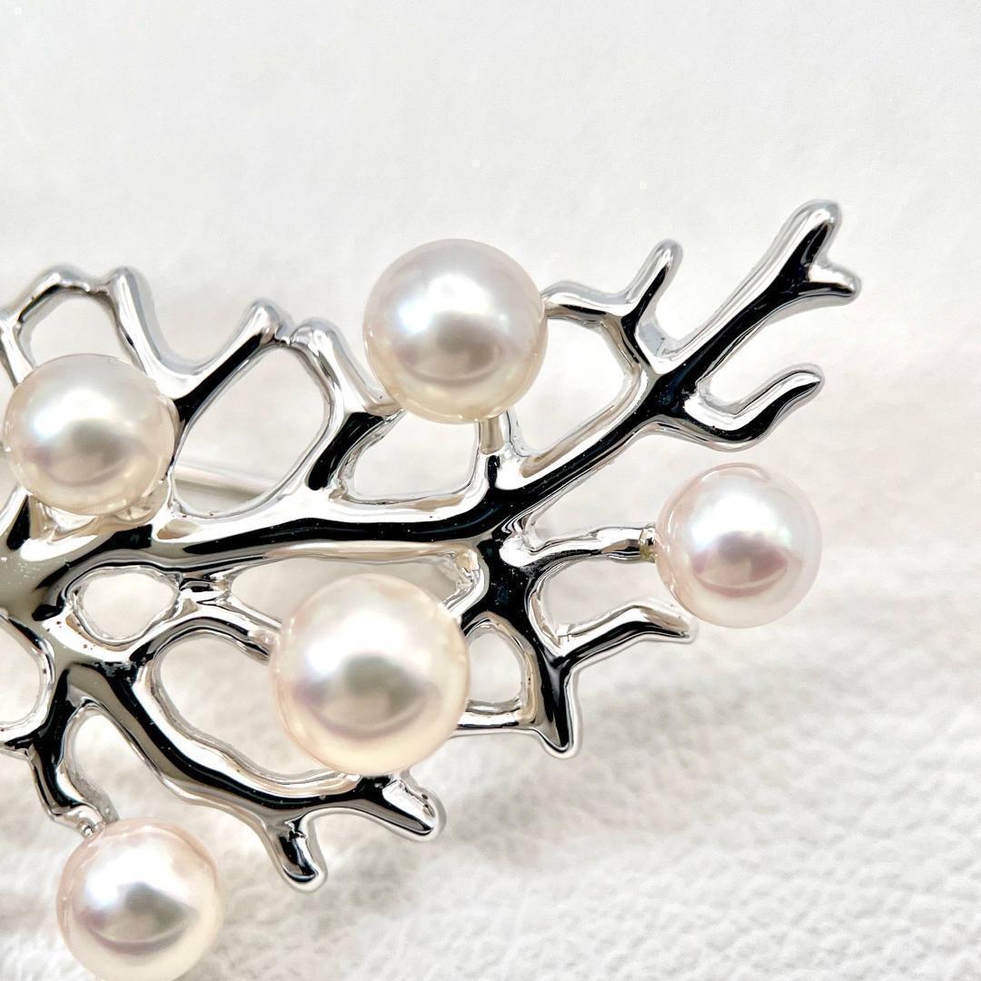 ミキモト 美品 パール 3.5-5.0mm ブローチ シルバー925 珊瑚