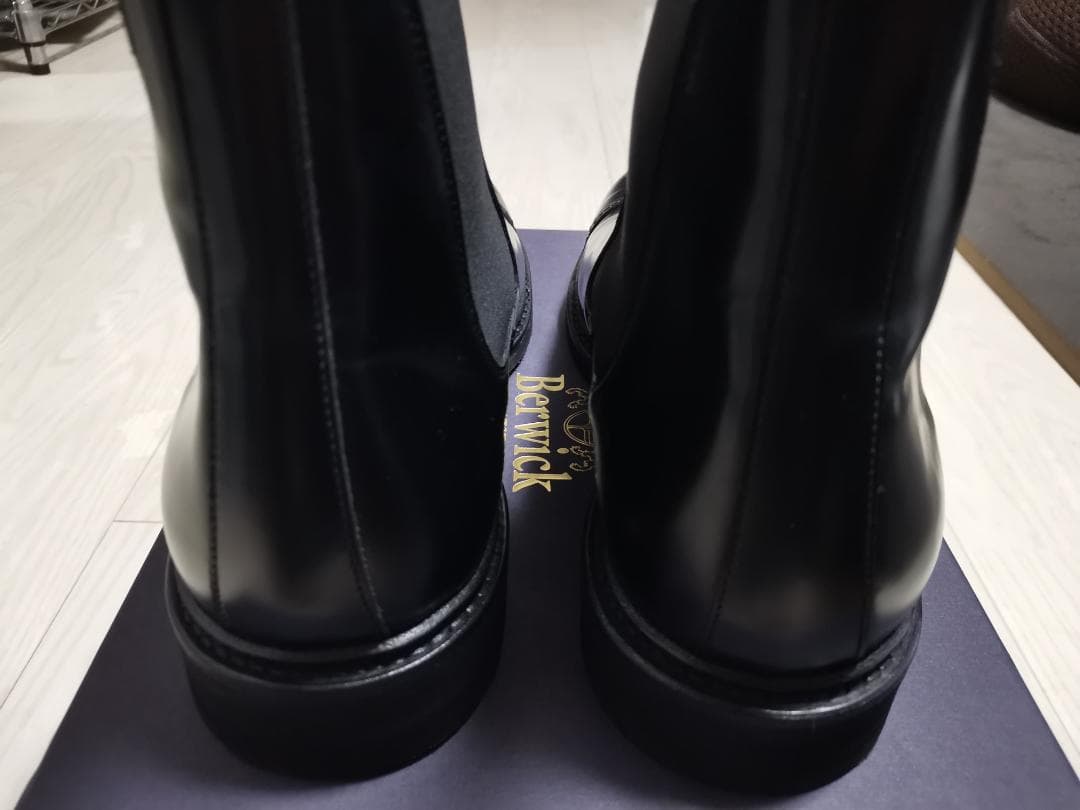 Berwick1707 サイドゴアブーツ 632ROMLBK ブラック UK8