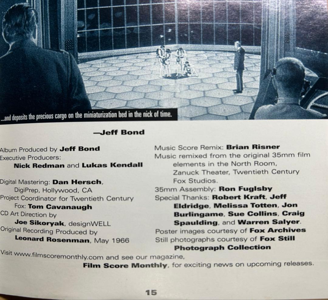 ミクロの決死圏　オリジナル・サウンドトラック　CD　音楽レナード・ローゼンマン