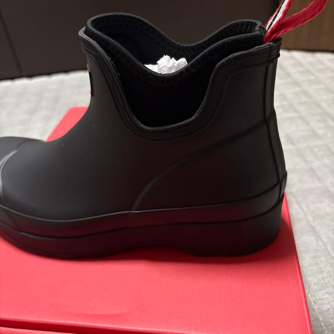 HUNTER ブラック ショートブーツ UK8