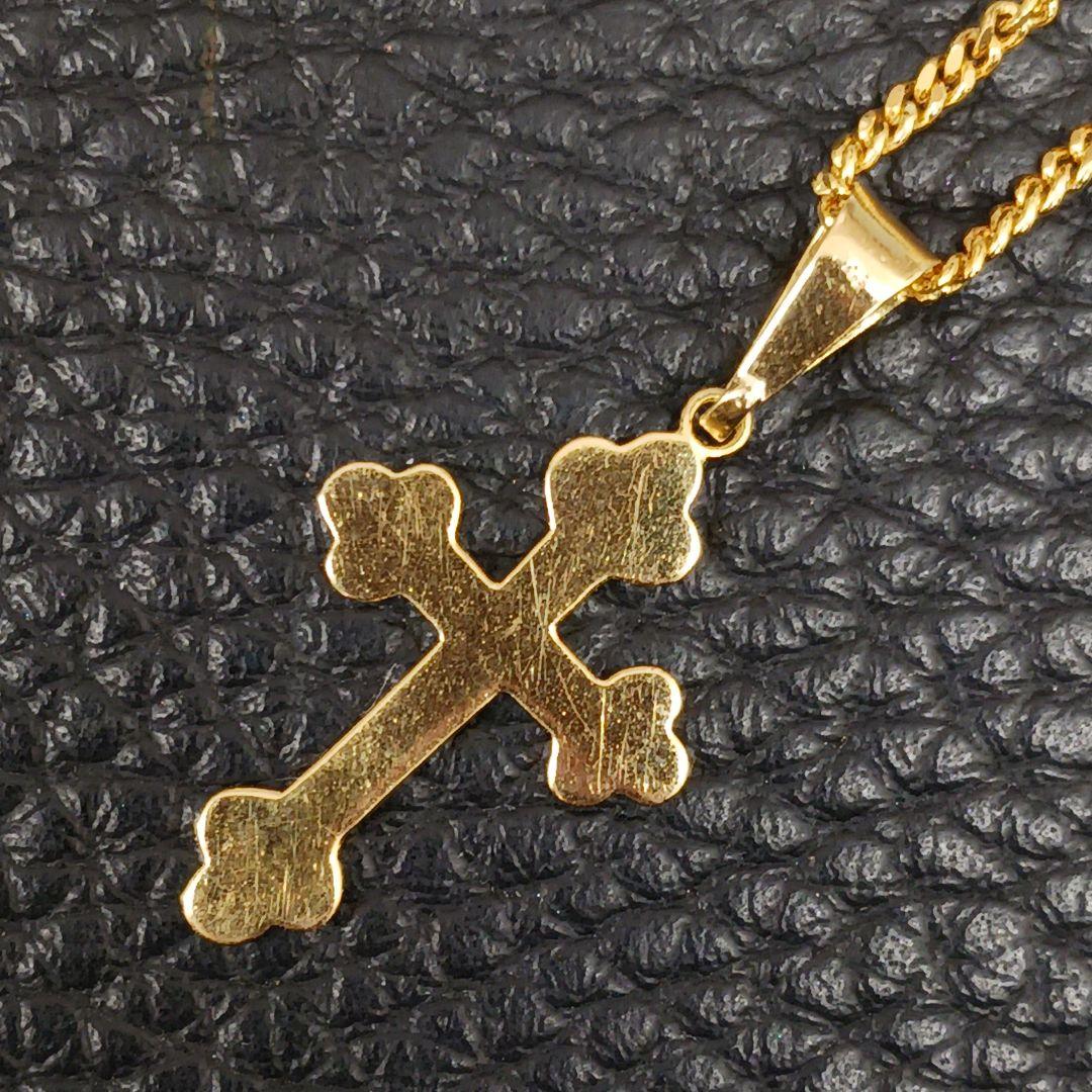 (C121803) K18 YG 十字架 ネックレストップ ペンダント チャーム