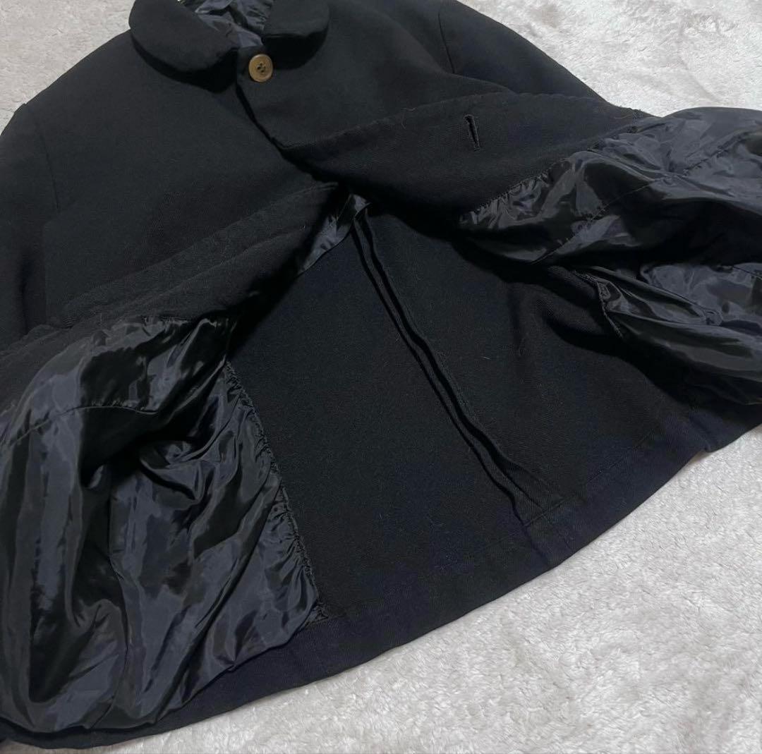 美品　コムデギャルソン　コムコム　丸襟　ポリ縮絨　ジャケット　ポリエステル　L