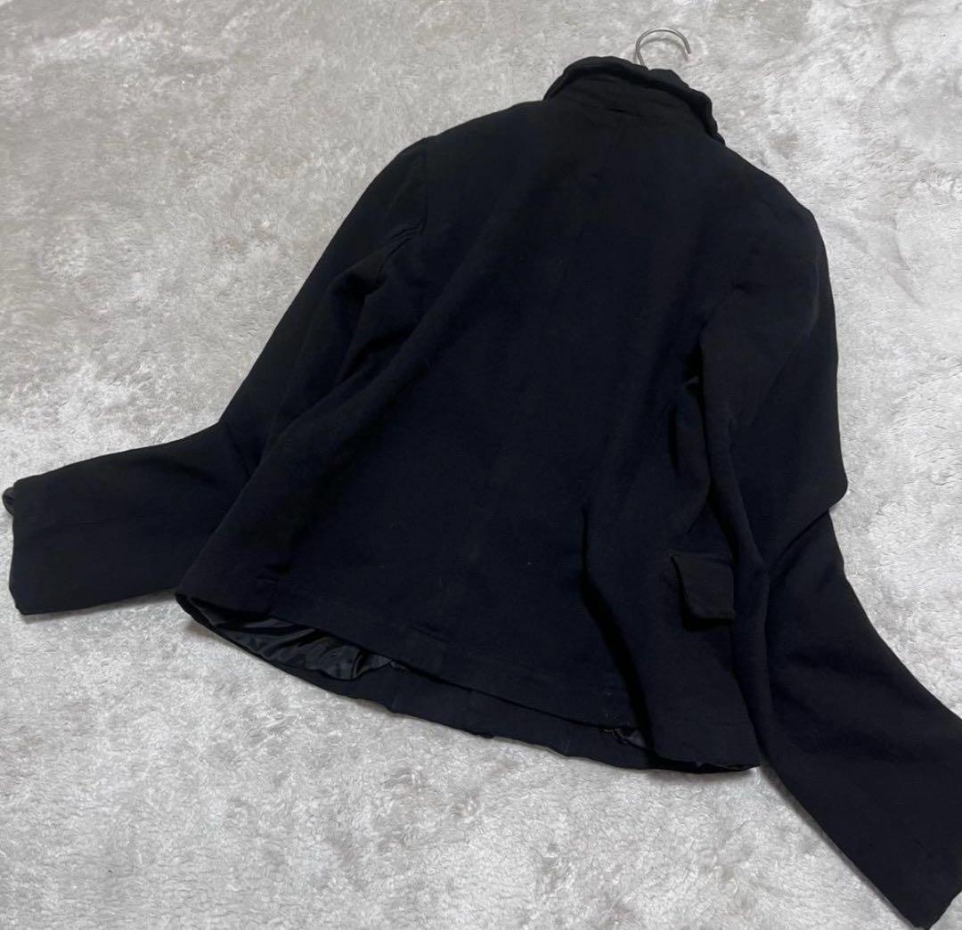 美品　コムデギャルソン　コムコム　丸襟　ポリ縮絨　ジャケット　ポリエステル　L